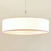 Lindby lampada a sospensione Sebatin, Ø 50 cm, bianco, in tessuto, E27