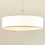 Lindby lampada a sospensione Sebatin, Ø 50 cm, bianco, in tessuto, E27