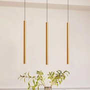 Lindby Sistema a binario 48V Lumaro, pendente, lampadina tubolare, a 3 luci, oro, CCT