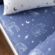 Lenzuolo per bambini in flanella elasticizzata 90x190 cm Starlight Animals - Bianca