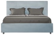 Letto contenitore da 160x200 in microfibra azzurro Mika