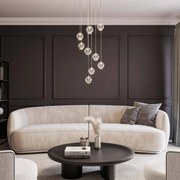 Lampada a sospensione in vetro Hayley Lucande, Cromo / Argento, Soggiorno / Sala da pranzo, Vetro, Design, Lampada a sospensione