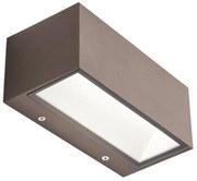 Applique Da Esterno Grande Biemissione Box Alluminio Caffè 20W Led 3000K