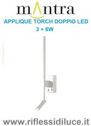 Mantra applique Torch bianco doppio led 3W + 6W