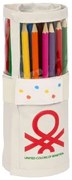 Astuccio per la Scuola con Accessori Benetton Topitos (27 Pezzi) (7 x 20 x 7 cm)
