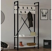 Parete ingresso ALFA 180x90 cm bianco/nero