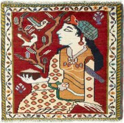 Shiraz Tappeto 60x60 Rosso (Iran) Annodato A Mano