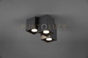 Fernando plafoniera metallo nero opaco 3 cubetti l. 23cm attacco gu10