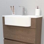 Lavabo d'appoggio rettangolare Florida L 70.5 x H 1.8 x P 42 cm in resina bianco