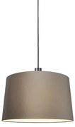 Lampada a sospensione moderna nera con paralume 45 cm taupe - Combi 1