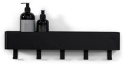 Mensola da bagno da parete nera in acciaio Multi – Spinder Design