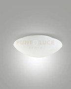 Pandora plafoniera bianca diametro 30cm in vetro 1 luce attacco e27