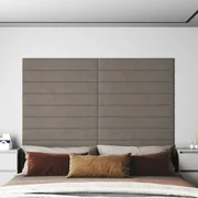 Pannelli Murali 12 Pz Grigio Chiaro 90x15 Cm Velluto 1,62 M² /