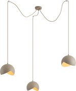 Lampada a sospensione di design beige con vetro opalino a 3 luci - Tulip
