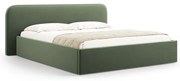 Letto matrimoniale imbottito verde con contenitore e rete inclusi 180x200 cm Elizabeth – Micadoni