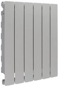 Radiatore acqua calda PRODIGE MODERN in alluminio, 6 elementi, interasse 600 mm, silver