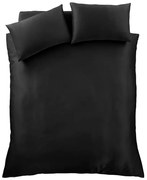 Set copripiumino e federa nero in raso di seta per letto matrimoniale e per letto esteso 230x220 cm Silky Soft – Catherine Lansfield