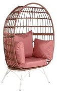 Poltrona da giardino DKD Home Decor 99 x 71 x 147 cm Metallo Terracotta rattan sintetico Bianco