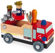 Janod - Set di costruzioni in legno BRICOKIDS camion dei pompieri