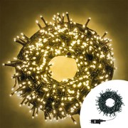 Catena di luci 100 metri da 2000 Led Bianco Caldo con cavo verde Wisdom