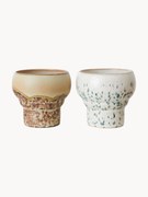 Set di 2 tazze senza manico fatte a mano con smalto reattivo 70's