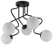 Lampadario a sospensione con supporto rigido ZIGZAG 5xG9/12W/230V nero