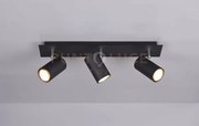Marley barra 3 spots cilindri  nero cm48 3 luci attacco gu10