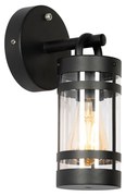 Lampada da parete per esterni nera IP44 con sensore crepuscolare - Ruben