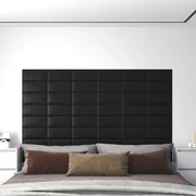 Pannelli Murali 12 Pz Neri 30x15 Cm İn Similpelle 0,54 M² /