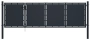 Cancello Da Giardino İn Acciaio 350x100 Cm Antracite /