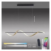 Lampadario LED moderno Q-SWING ottone, luce con 3 temperature di colore 3100 lumen, PAUL NEUHAUS