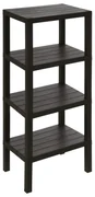 Scaffale Da Bagno Salvaspazio 100 Cm Quattro Ripiani Feridras "Woody" Nero