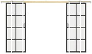 Porta scorrevole doppia con sistema a incasso 2 x H205 x L83 cm in Alluminio e Vetro temperato - WILDEN II