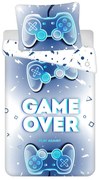 Biancheria da letto per bambini in cotone bianco e blu per letto singolo 140x200 cm Game over - Jerry Fabrics