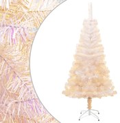 Albero di Natale Artificiale Punte Iridescenti in PVC, Albero di Natale Artificiale Punte Iridescenti Bianco 120cm PVC