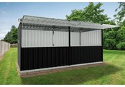 Chiosco SAPIL Cuba antracite in acciaio grigio con porta doppio battente, superficie interna 12.7 m² e spessore parete 60 mm