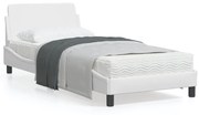 Giroletto con testiera bianco 90x200 cm in similpelle