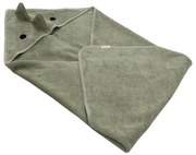 Asciugamano per neonato in cotone verde con cappuccio 75x75 cm Dinosaur - Kindsgut