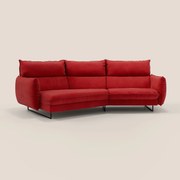 Monamour divano moderno angolare con opzione relax elettrico in microfibra smacchiabile impermeabile T11 rosso