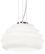 Sospensione Contemporanea Karma Vetro Bianco 1 Luce E27 Small