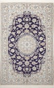 Nain Tappeto 140x210 Blu (Iran) Annodato A Mano