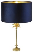 Lampada Da Scrivania Contemporanea Palma Ottone Velluto Blu 1 Luce E27