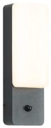 Applique da esterno nera con sensore crepuscolare con LED incl. - Shift