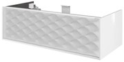 Mobile da bagno sotto lavabo SENSEA Neo bianco laccato lucido L 105 x H 32 x P 48 cm 1 cassetto, lavabo non incluso