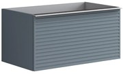 Mobile da bagno sotto lavabo Pixel stripes blu laccato opaco L 80 x H 40 x P 45.5 cm 1 cassetto, lavabo non incluso