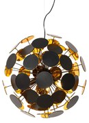 Lampada a sospensione di design nera e oro - Cerchio