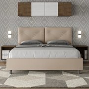 Letto contenitore imbottito 160x190 similpelle tortora Appia