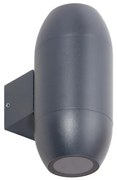 Applique Ovale Bidirezionale IP65 GU10 per esterni, Grande - Grigia Colore del corpo Grigio