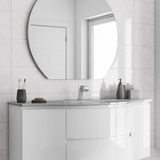 Lavabo da appoggio Sting a incasso rettangolare in vetro L 138 x P 52 x H 16 cm bianco