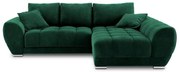 Divano letto angolare verde chiaro con rivestimento in velluto, angolo destro Nuage - Windsor &amp; Co Sofas